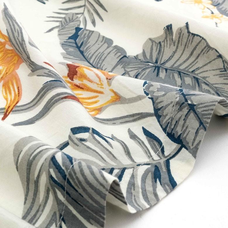 メール便対応 カフェカーテン のれん 幅110×丈45cm  綿100% カーテン 小窓用 オールドハワイアンボタニカル柄 ナチュラル おしゃれ ハワイアン 植物 90221 | ブランド登録なし | 07