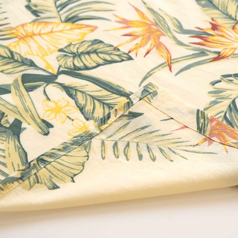 メール便対応 カフェカーテン のれん 幅110×丈45cm  綿100% カーテン 小窓用 オールドハワイアンボタニカル柄 ナチュラル おしゃれ ハワイアン 植物 90221 | ブランド登録なし | 11