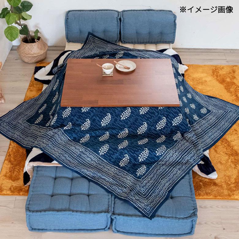 こたつカバー インディゴ プリント マルチ クロス 200×200cm 大判 コットン クロス マルチカバー 洗える 洗濯 上掛け 正方形 リメイク 模様替え テーブル 90223 | ブランド登録なし | 20