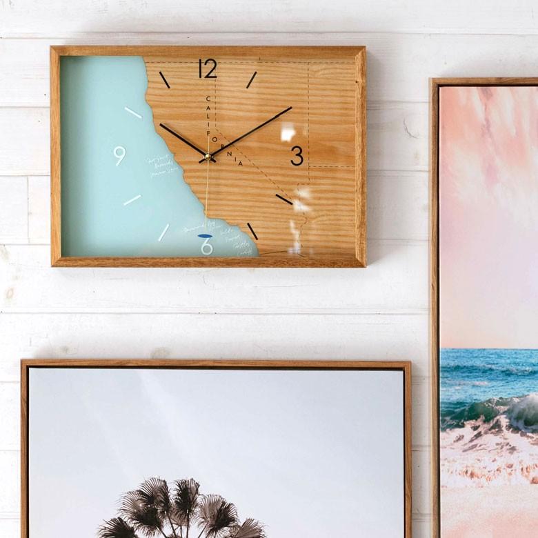 壁掛け時計 時計 壁おしゃれ ウォールクロック 木製 スイープムーブメント 西海岸 おしゃれ カリフォルニア サーフィン インテリア 90228 | ブランド登録なし | 01