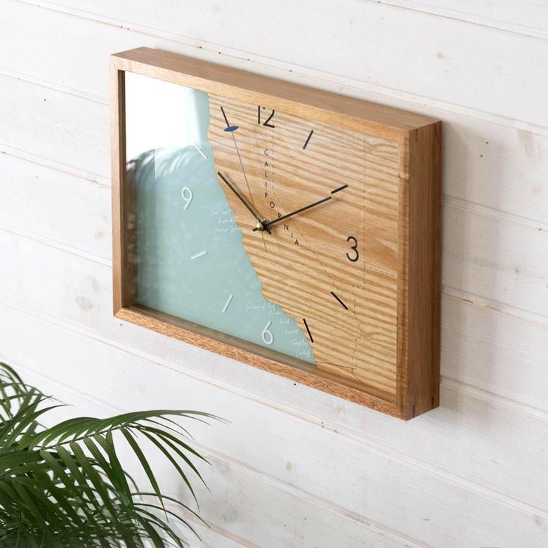 壁掛け時計 時計 壁おしゃれ ウォールクロック 木製 スイープムーブメント 西海岸 おしゃれ カリフォルニア サーフィン インテリア 90228 | ブランド登録なし | 10