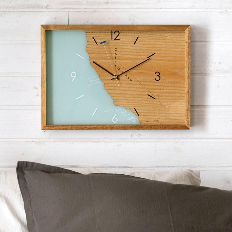 壁掛け時計 時計 壁おしゃれ ウォールクロック 木製 スイープムーブメント 西海岸 おしゃれ カリフォルニア サーフィン インテリア 90228 | ブランド登録なし | 13