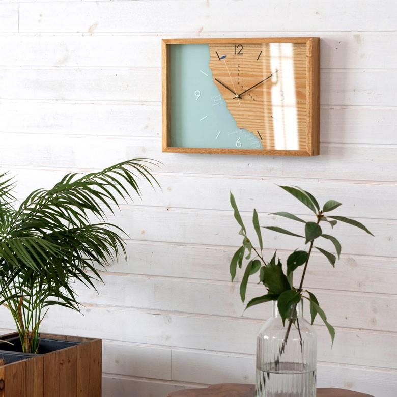 壁掛け時計 時計 壁おしゃれ ウォールクロック 木製 スイープムーブメント 西海岸 おしゃれ カリフォルニア サーフィン インテリア 90228 | ブランド登録なし | 14