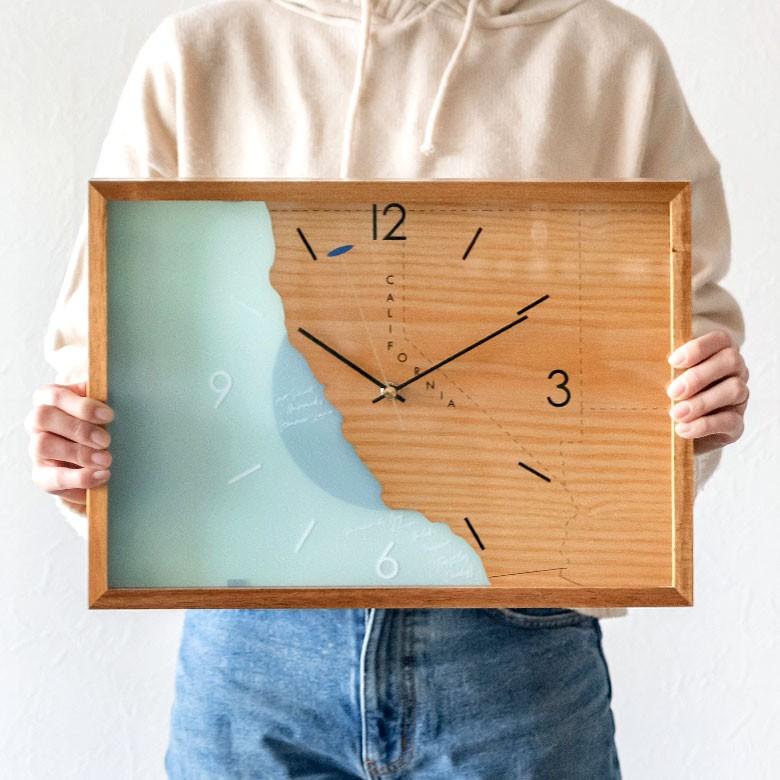 壁掛け時計 時計 壁おしゃれ ウォールクロック 木製 スイープムーブメント 西海岸 おしゃれ カリフォルニア サーフィン インテリア 90228 | ブランド登録なし | 05