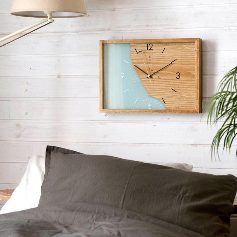 壁掛け時計 時計 壁おしゃれ ウォールクロック 木製 スイープムーブメント 西海岸 おしゃれ カリフォルニア サーフィン インテリア 90228 | ブランド登録なし | 08