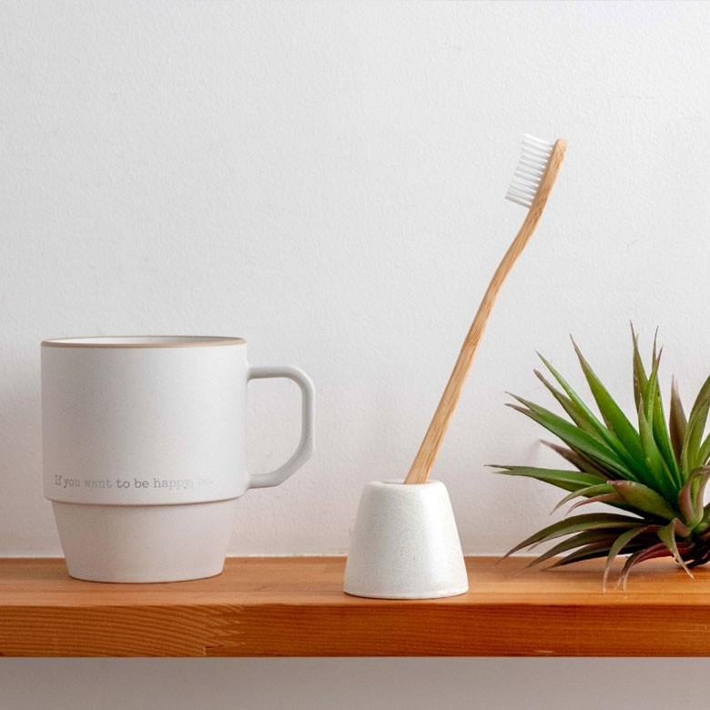 歯ブラシスタンド 歯ブラシホルダー 1本 陶器 ホワイト ブラウン ブラック  歯ブラシ立て おしゃれ 白 黒 茶 モダン シンプル モノトーン 洗面 バスルーム 90231 | ブランド登録なし | 11