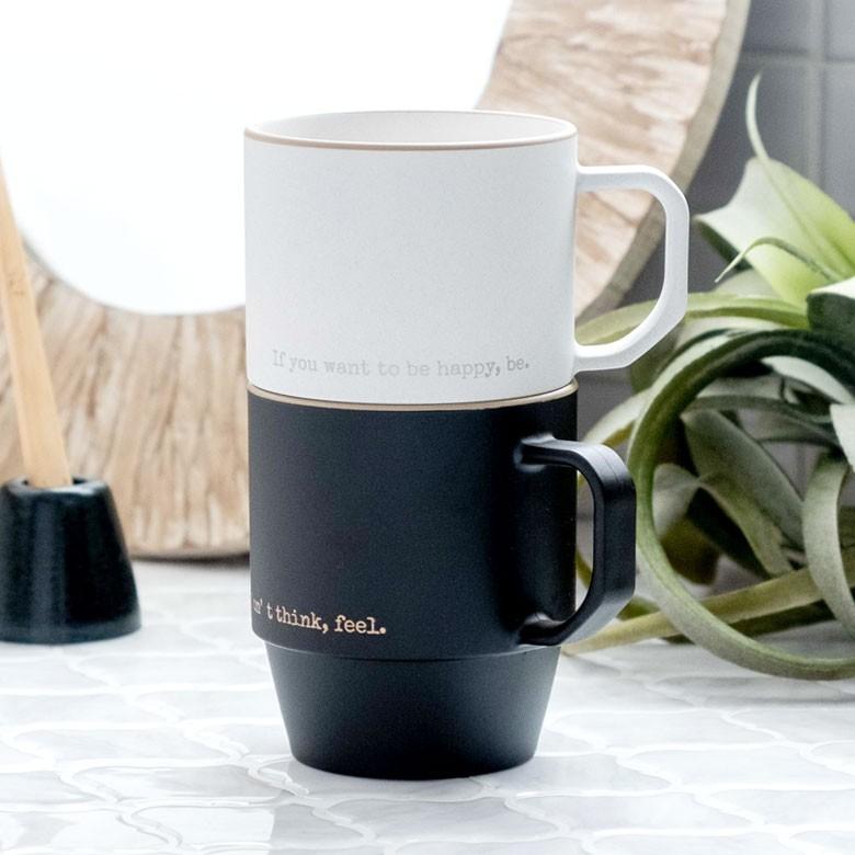 コップ うがいコップ 370ml 持ち手付き ホワイト ブラウン ブラック プラスチック カップ 取っ手付 ハンドル付 おしゃれ 白 黒 茶 ベージュ 素焼風 陶器風 90232 | ブランド登録なし | 05