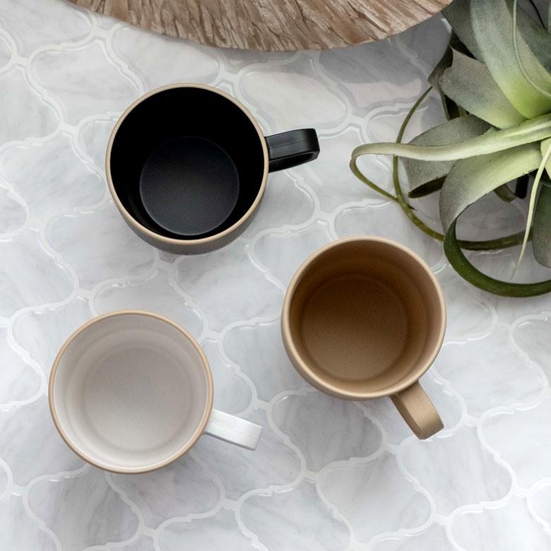 コップ うがいコップ 370ml 持ち手付き ホワイト ブラウン ブラック プラスチック カップ 取っ手付 ハンドル付 おしゃれ 白 黒 茶 ベージュ 素焼風 陶器風 90232 | ブランド登録なし | 07