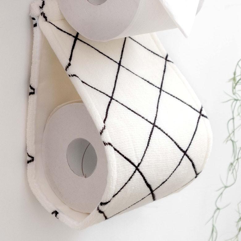 ぺーバーホルダーカバー トイレットペーパーホルダーカバー 網目模様 ホワイト おしゃれ 北欧 洗濯可 インテリア トイレ トイレ用品 90263 | ブランド登録なし | 11