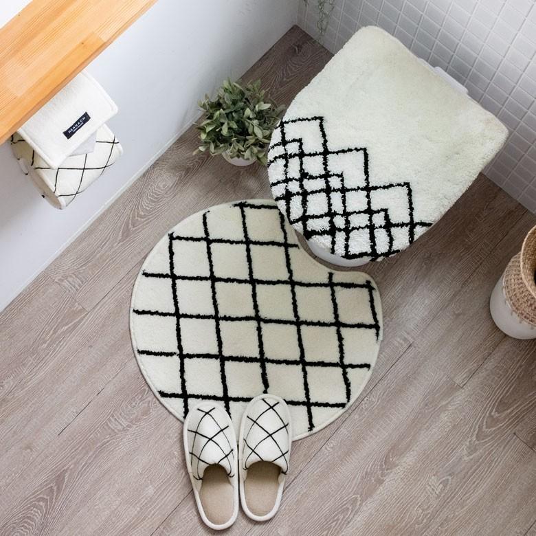 ぺーバーホルダーカバー トイレットペーパーホルダーカバー 網目模様 ホワイト おしゃれ 北欧 洗濯可 インテリア トイレ トイレ用品 90263 | ブランド登録なし | 12