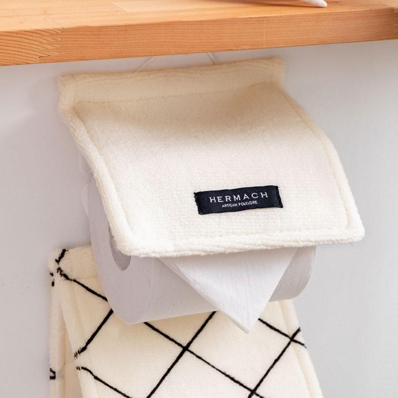 ぺーバーホルダーカバー トイレットペーパーホルダーカバー 網目模様 ホワイト おしゃれ 北欧 洗濯可 インテリア トイレ トイレ用品 90263 | ブランド登録なし | 03