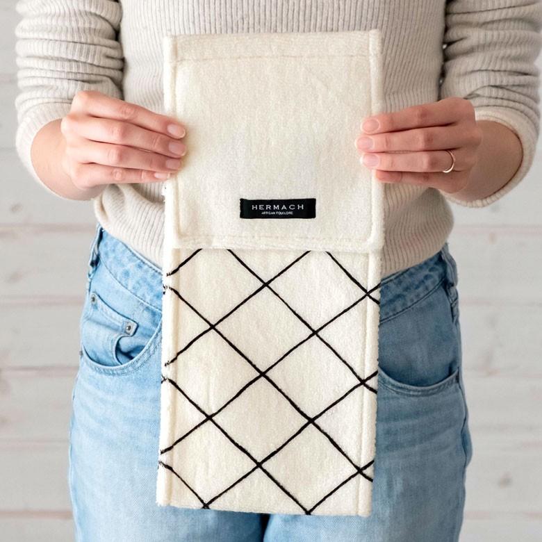 ぺーバーホルダーカバー トイレットペーパーホルダーカバー 網目模様 ホワイト おしゃれ 北欧 洗濯可 インテリア トイレ トイレ用品 90263 | ブランド登録なし | 07