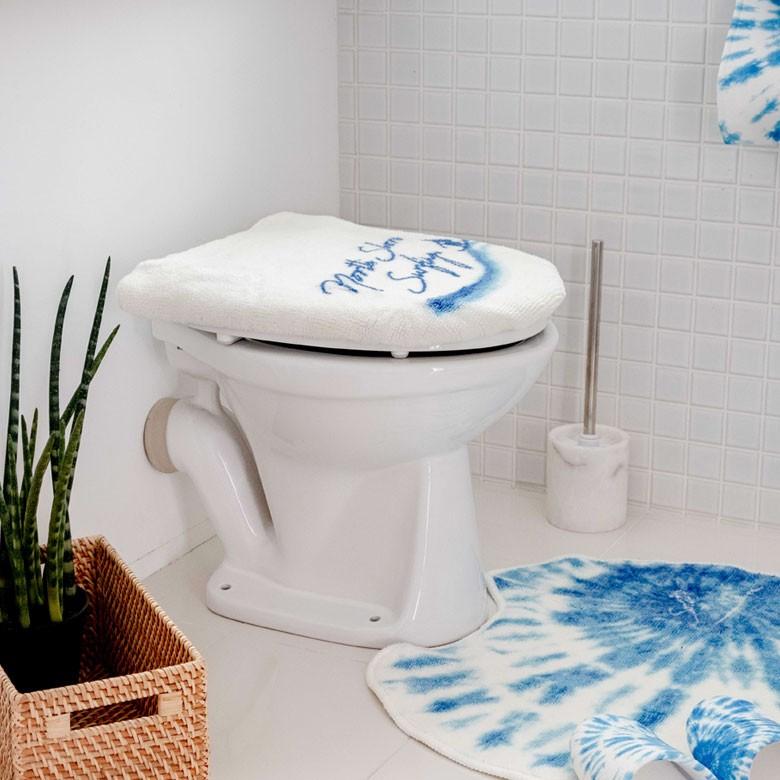 トイレカバー 便座カバー 洗浄便座用 サーフ柄 ホワイト ブルー ネイビー 消臭タグ付 フタカバー タイダイ染め風 おしゃれ 洗濯可 消臭 トイレ トイレ用品 90264 | ブランド登録なし | 12