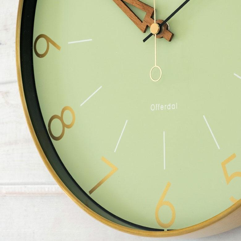 時計 壁掛け時計 丸型 直径28.5cm アルミ 木 ガラス 電波時計 ステップムーブメント アルミフレーム おしゃれ アンティーク調 クラシカル 90273 | INTERFORM | 03