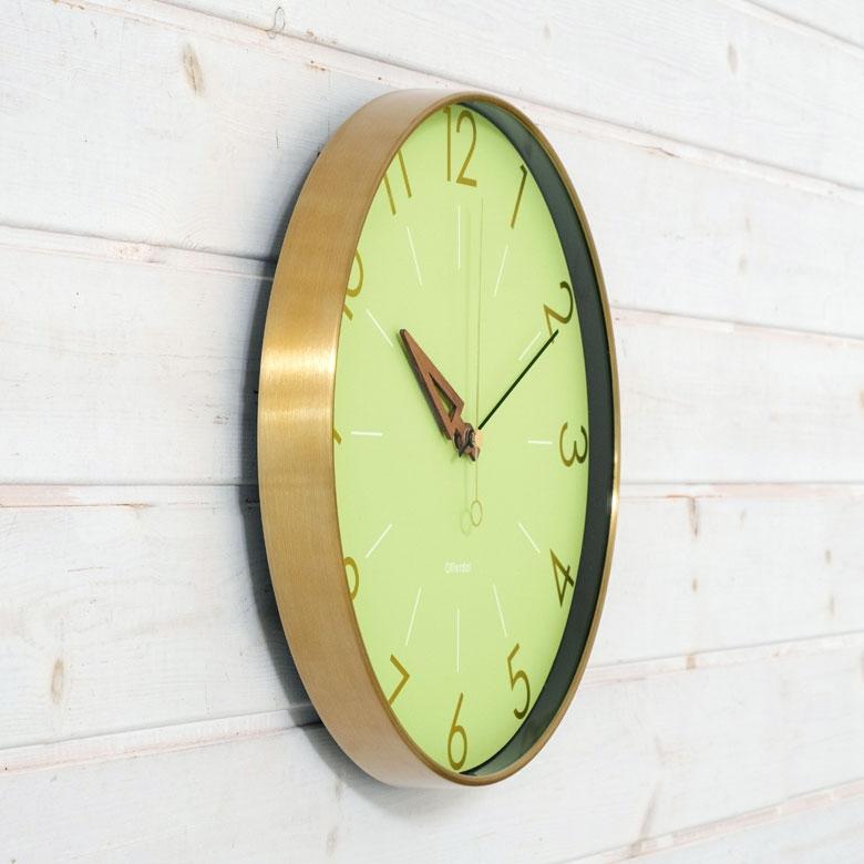 時計 壁掛け時計 丸型 直径28.5cm アルミ 木 ガラス 電波時計 ステップムーブメント アルミフレーム おしゃれ アンティーク調 クラシカル 90273 | INTERFORM | 13