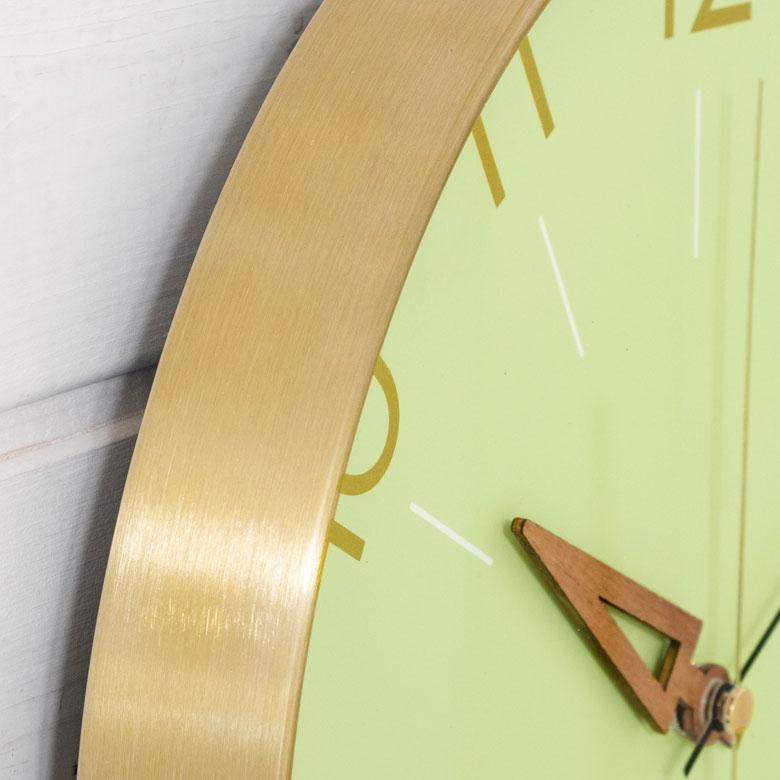 時計 壁掛け時計 丸型 直径28.5cm アルミ 木 ガラス 電波時計 ステップムーブメント アルミフレーム おしゃれ アンティーク調 クラシカル 90273 | INTERFORM | 14