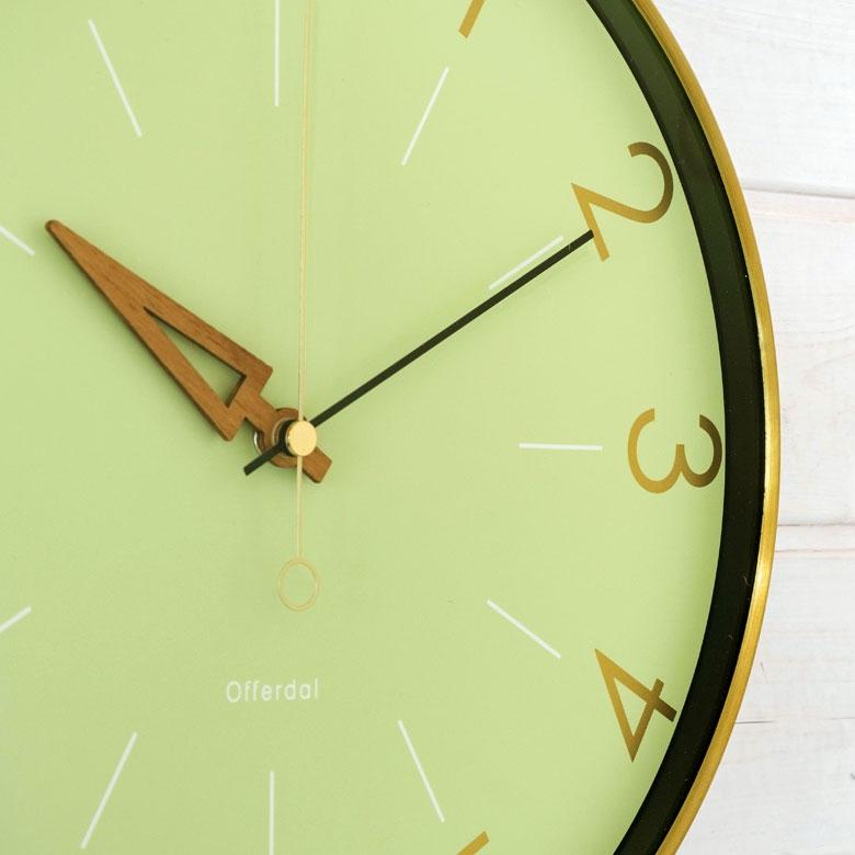 時計 壁掛け時計 丸型 直径28.5cm アルミ 木 ガラス 電波時計 ステップムーブメント アルミフレーム おしゃれ アンティーク調 クラシカル 90273 | INTERFORM | 15