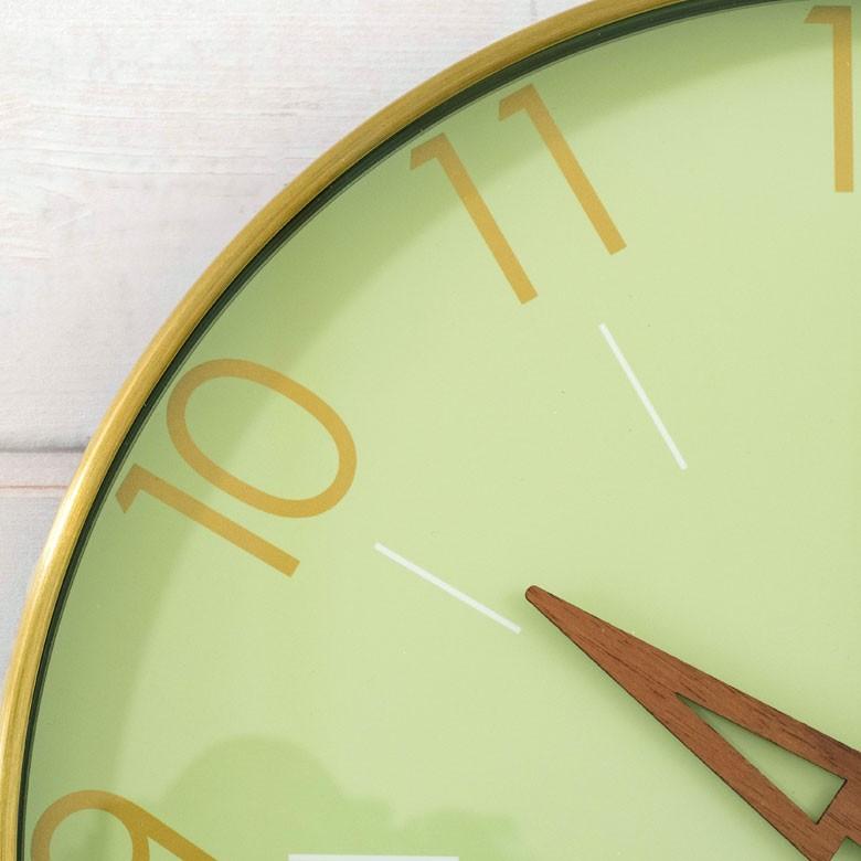 時計 壁掛け時計 丸型 直径28.5cm アルミ 木 ガラス 電波時計 ステップムーブメント アルミフレーム おしゃれ アンティーク調 クラシカル 90273 | INTERFORM | 10