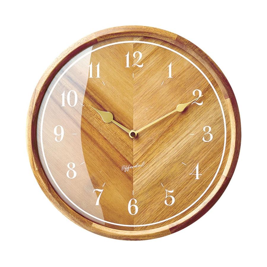 時計 壁掛け時計 丸型 直径32cm 木 ガラス スイープムーブメント 木製 ウッド おしゃれ 木目 ウッドフレーム ウッド文字盤 ナチュラル リゾート 北欧 90274 | INTERFORM | 13