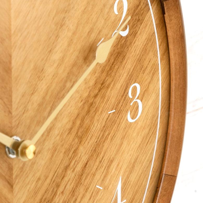 時計 壁掛け時計 丸型 直径32cm 木 ガラス スイープムーブメント 木製 ウッド おしゃれ 木目 ウッドフレーム ウッド文字盤 ナチュラル リゾート 北欧 90274 | INTERFORM | 05