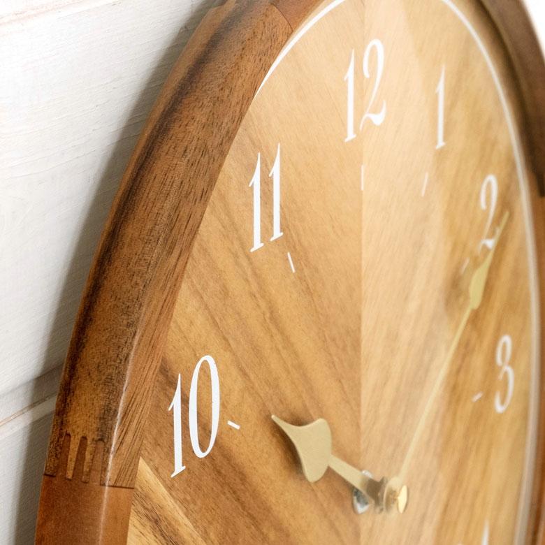 時計 壁掛け時計 丸型 直径32cm 木 ガラス スイープムーブメント 木製 ウッド おしゃれ 木目 ウッドフレーム ウッド文字盤 ナチュラル リゾート 北欧 90274 | INTERFORM | 09