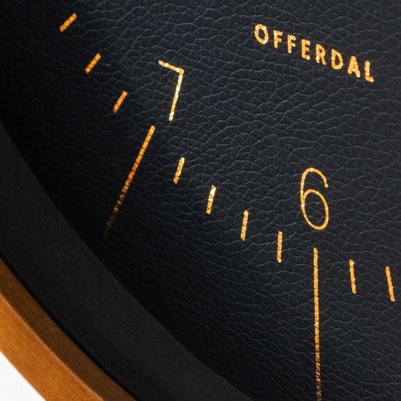 時計 壁掛け時計 丸型 直径25cm 木 合皮 ガラス 電波時計 ステップムーブメント ウッド ウッドフレーム おしゃれ レザー調 アンティーク調 クラシカル 90275 | INTERFORM | 10