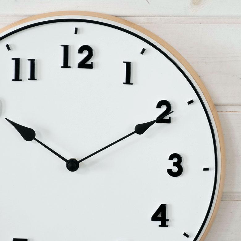 時計 壁掛け時計 丸型 直径30cm 合成樹脂 木 スイープムーブメント ウッド おしゃれ ウッドフレーム 立体文字 ナチュラル 北欧 シンプル かわいい 90276 | INTERFORM | 10
