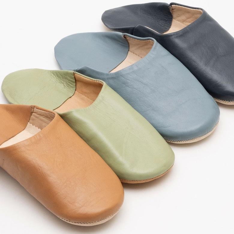 スリッパ バブーシュ 無地 革 レザー ルームシューズ 皮革 シープスキン モロッカン おしゃれ ギフト プレゼント 90280 | ブランド登録なし | 18