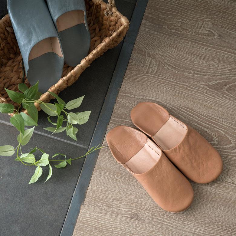 スリッパ バブーシュ 無地 革 レザー ルームシューズ 皮革 シープスキン モロッカン おしゃれ ギフト プレゼント 90280 | ブランド登録なし | 22