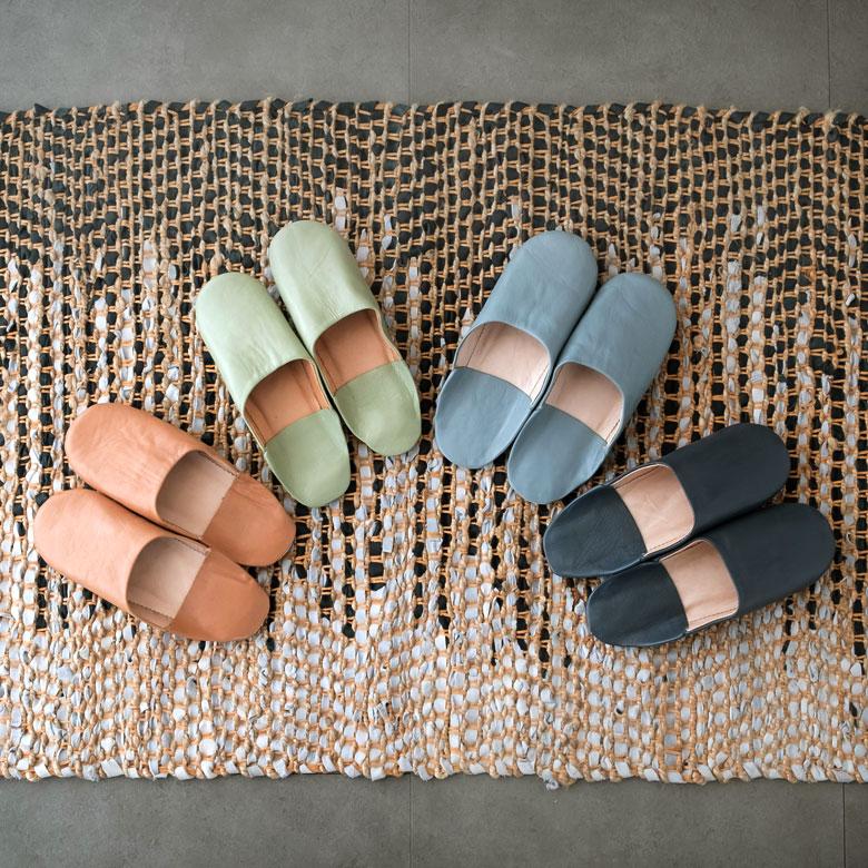 スリッパ バブーシュ 無地 革 レザー ルームシューズ 皮革 シープスキン モロッカン おしゃれ ギフト プレゼント 90280 | ブランド登録なし | 23