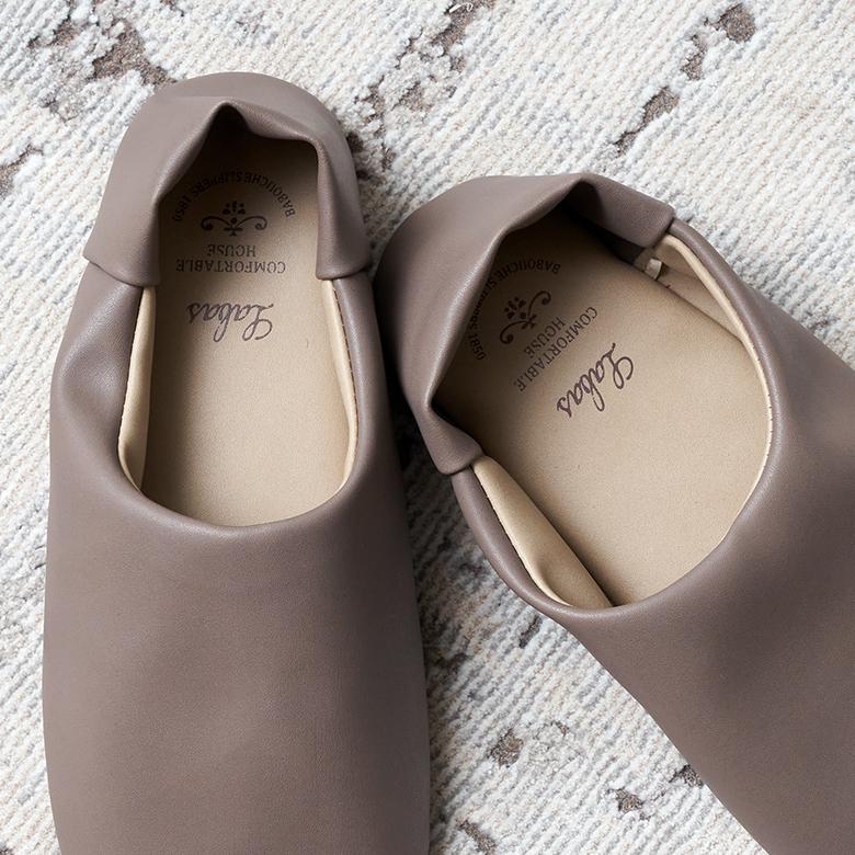 バブーシュ 無地 メンズ ソフトレザー スリッパ ルームシューズ レザー調 おしゃれ シンプル 玄関 リビング 寝室 携帯用 室内履き 来客用 北欧 西海岸 90290 | 現代百貨 | 05