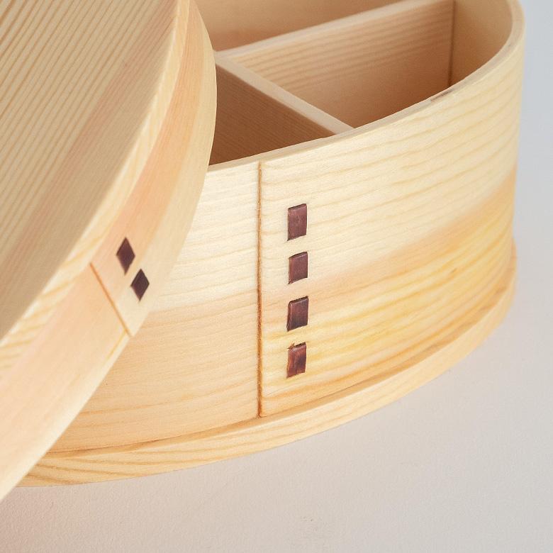 ランチボックス お弁当箱 わっぱ 楕円 四角 木製 無地 720ml 天然木 白木 小判型 くつわ型 仕切り付き ゴムバンド付き 90293 | ブランド登録なし | 10