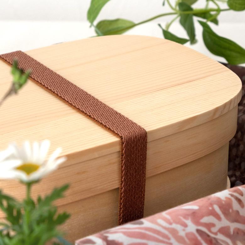 ランチボックス お弁当箱 わっぱ 楕円 四角 木製 無地 720ml 天然木 白木 小判型 くつわ型 仕切り付き ゴムバンド付き 90293 | ブランド登録なし | 13