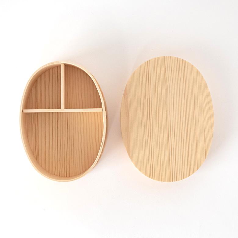 ランチボックス お弁当箱 わっぱ 楕円 四角 木製 無地 720ml 天然木 白木 小判型 くつわ型 仕切り付き ゴムバンド付き 90293 | ブランド登録なし | 15