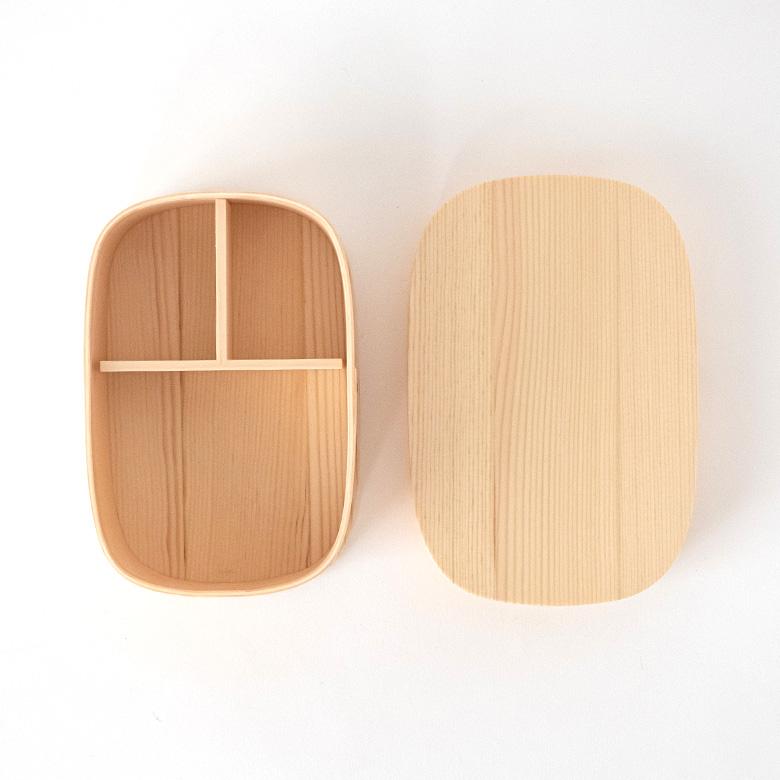 ランチボックス お弁当箱 わっぱ 楕円 四角 木製 無地 720ml 天然木 白木 小判型 くつわ型 仕切り付き ゴムバンド付き 90293 | ブランド登録なし | 16