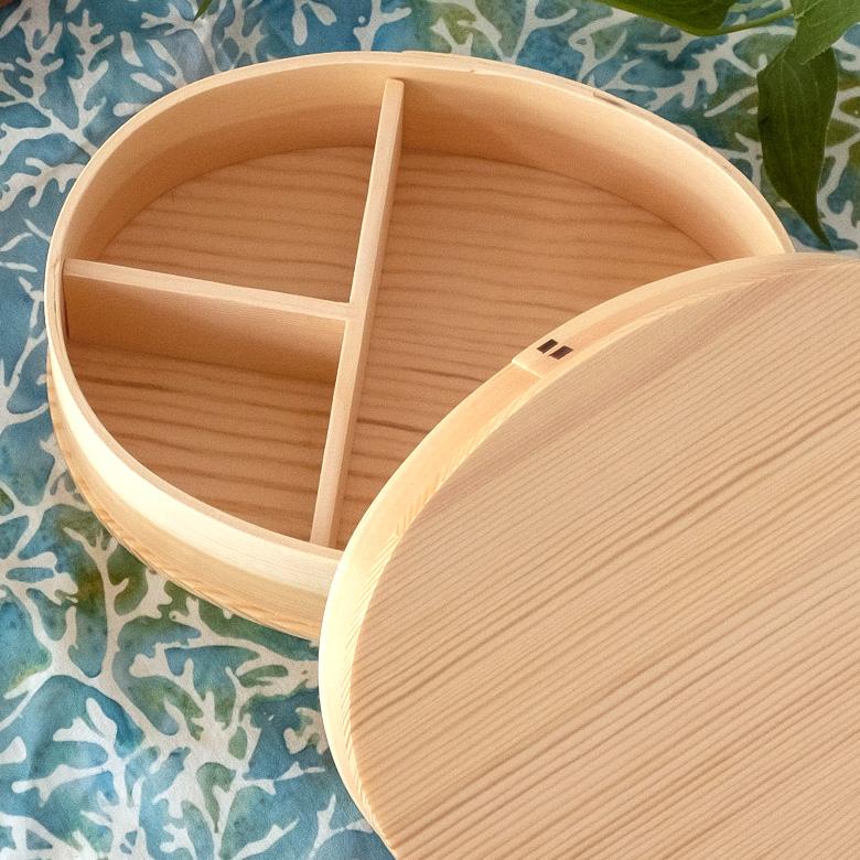 ランチボックス お弁当箱 わっぱ 楕円 四角 木製 無地 720ml 天然木 白木 小判型 くつわ型 仕切り付き ゴムバンド付き 90293 | ブランド登録なし | 06