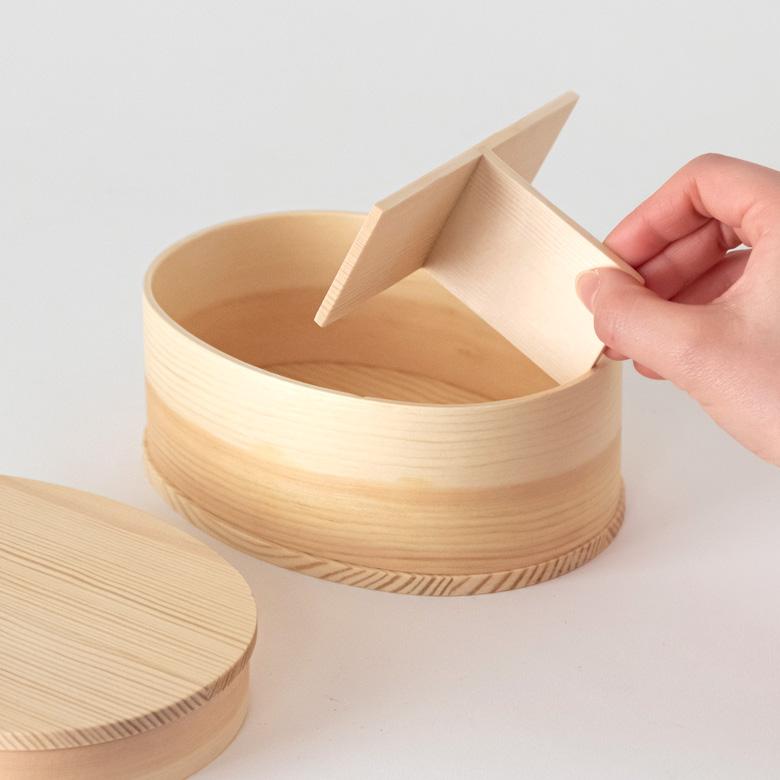 ランチボックス お弁当箱 わっぱ 楕円 四角 木製 無地 720ml 天然木 白木 小判型 くつわ型 仕切り付き ゴムバンド付き 90293 | ブランド登録なし | 09