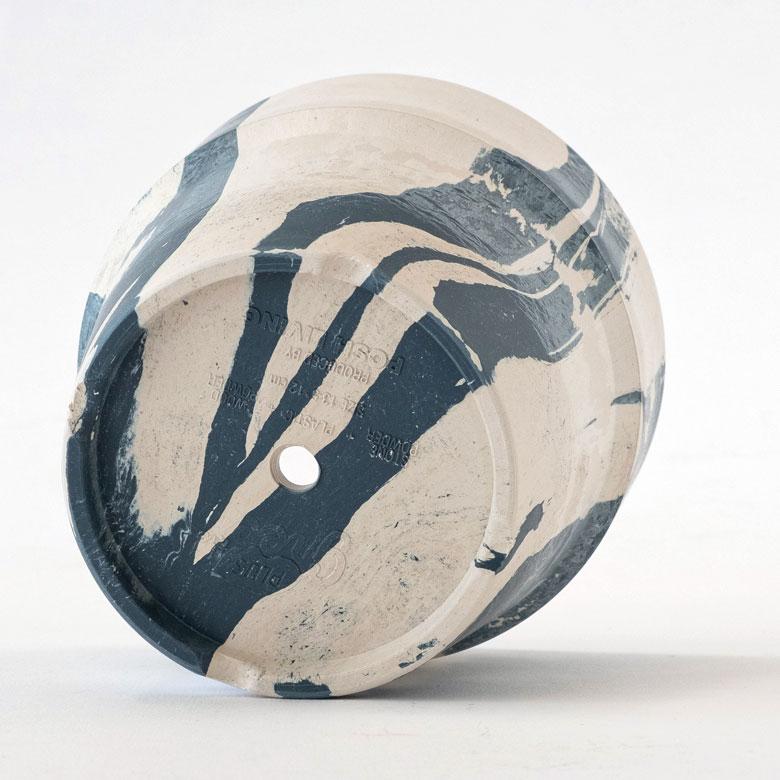 植木鉢 プランツポット 4号鉢 プラスチック マーブル模様 受け皿付き 底穴あり 直径13.5cm 大理石模様 プランターカバー ガーデニング 90306 | ブランド登録なし | 13