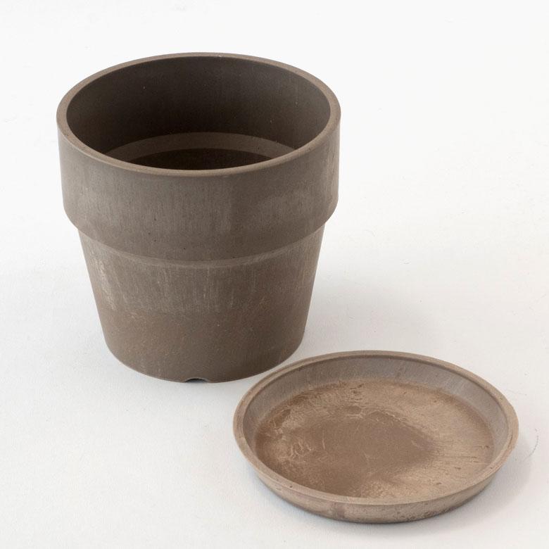 四方鉢 植木鉢 プランツポット 4号鉢 プラスチック 無地 受け皿付き 底