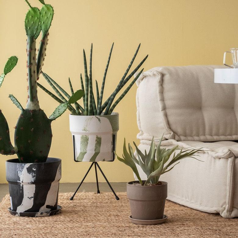 プランタースタンド アイアン スチール 直径17.5cm H25cm ブラック グレー 植木鉢スタンド 5号鉢 フラワースタンド 3本脚 90309 | ブランド登録なし | 05