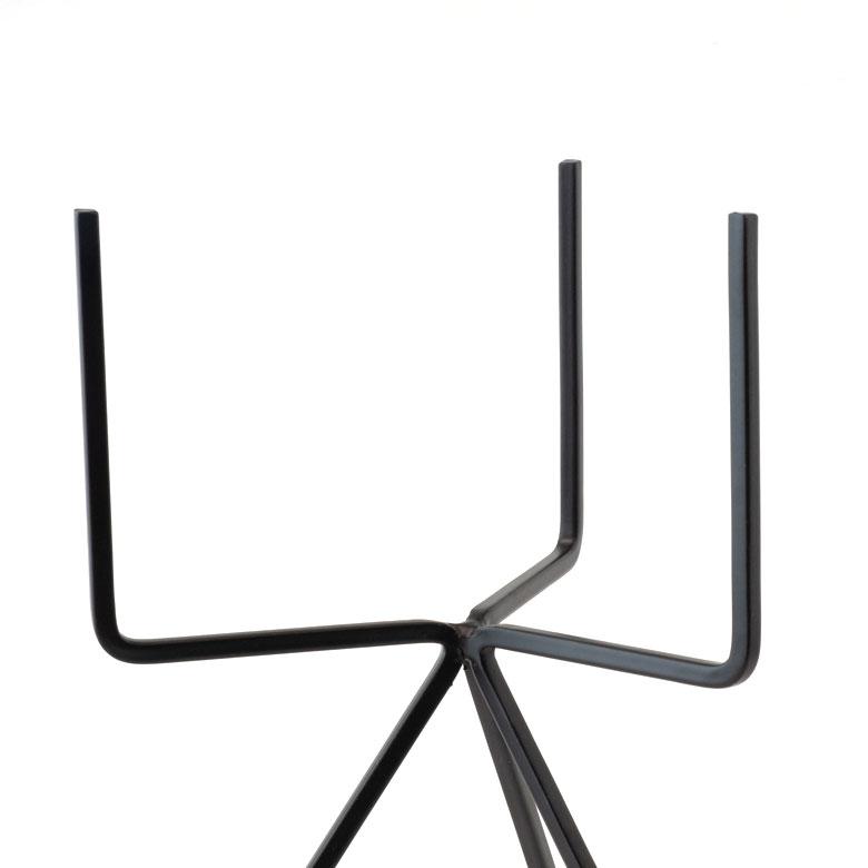 プランタースタンド アイアン スチール 直径17.5cm H25cm ブラック グレー 植木鉢スタンド 5号鉢 フラワースタンド 3本脚 90309 | ブランド登録なし | 07