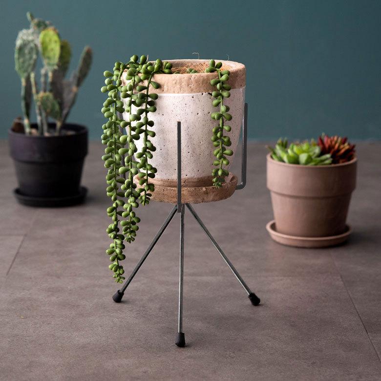 プランタースタンド アイアン スチール 直径17.5cm H25cm ブラック グレー 植木鉢スタンド 5号鉢 フラワースタンド 3本脚 90309 | ブランド登録なし | 11