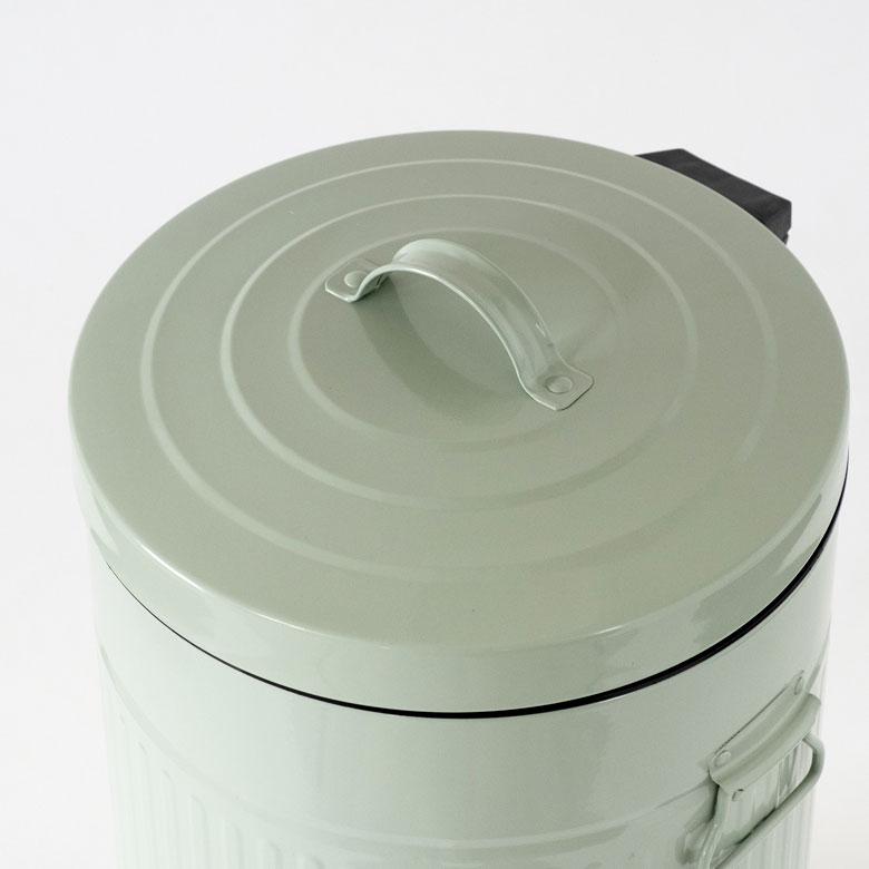 ゴミ箱 ダストボックス ブリキ ラウンド ペダル付き 蓋つき ごみ箱 12リットル 筒形 円筒 ドラム バケツ付き おしゃれ 無地 レトロ キッチン 90313 | ブランド登録なし | 17