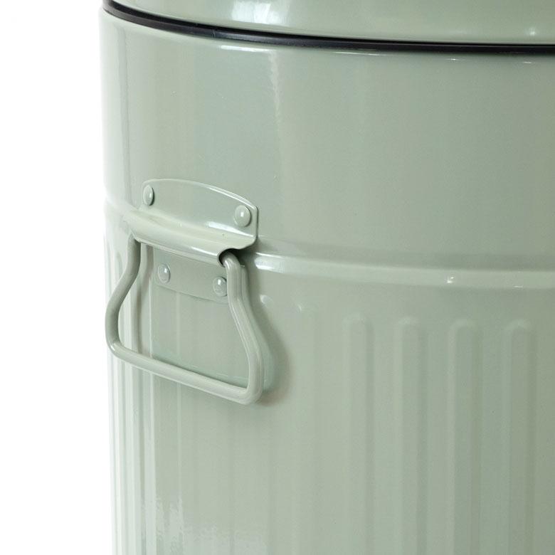 ゴミ箱 ダストボックス ブリキ ラウンド ペダル付き 蓋つき ごみ箱 12リットル 筒形 円筒 ドラム バケツ付き おしゃれ 無地 レトロ キッチン 90313 | ブランド登録なし | 18