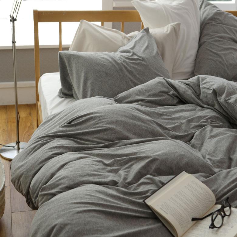 掛け布団カバー コンフォーターカバー ダブル 190×210cm ファスナー式 無地 ベッドリネン 綿100% コットン ストレッチ素材 伸縮 天竺 メリヤス 90318 | ブランド登録なし | 05