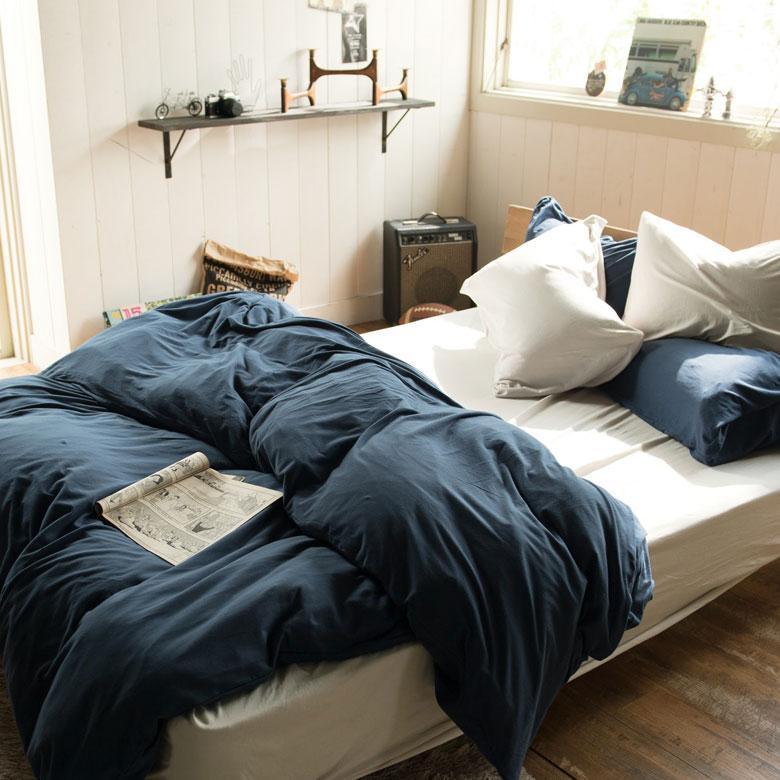 掛け布団カバー コンフォーターカバー ダブル 190×210cm ファスナー式 無地 ベッドリネン 綿100% コットン ストレッチ素材 伸縮 天竺 メリヤス 90318 | ブランド登録なし | 14