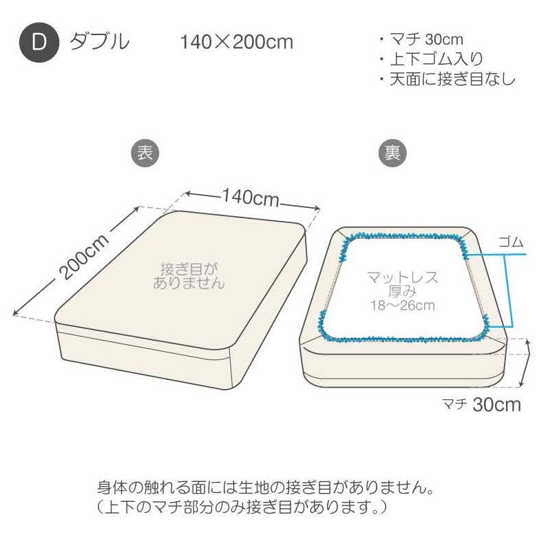 ボックスシーツ ベッドカバー ダブル 140×200cm 無地 ベッドリネン BOXシーツ 綿100% コットン ストレッチ素材 伸縮 天竺 メリヤス 90321 | ブランド登録なし | 07