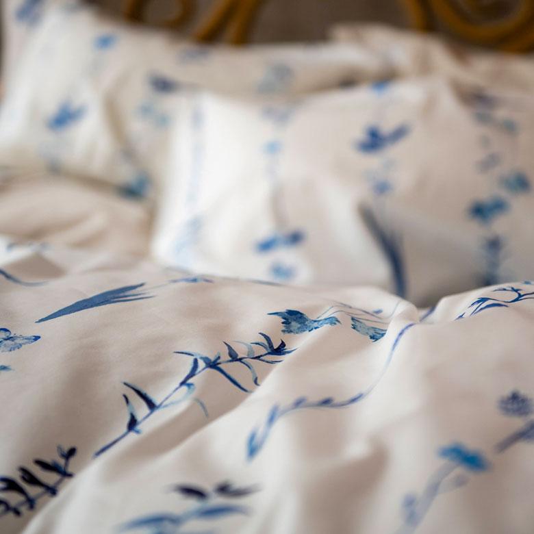 枕カバー ピローケース 綿 合わせ式 43×63 ボタニカル ベッドリネン 枕ケース 綿100% コットン ストライプ ライン 柄 花 フラワー 植物 小鳥 おしゃれ 90322 | ブランド登録なし | 05