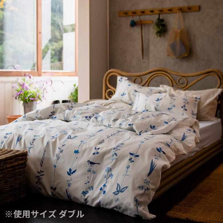 掛け布団カバー コンフォーターカバー シングル 150×210cm ファスナー式 ボタニカル ベッドリネン 綿100% コットン 花 植物 90324 | ブランド登録なし | 01