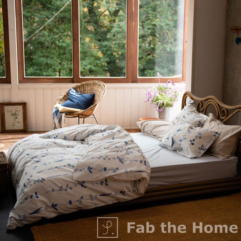 掛け布団カバー コンフォーターカバー ダブル 190×210cm ファスナー式 ボタニカル ベッドリネン 綿100% コットン 花 植物 90325 | ブランド登録なし | 07